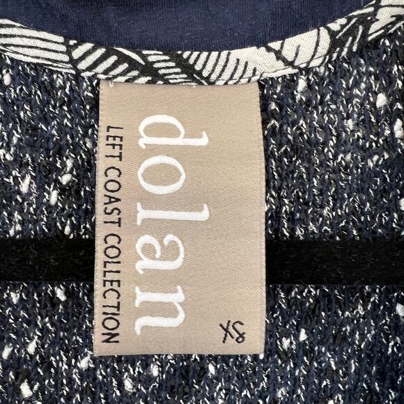 Dolan Open Front Tweed Quarter Sleeve Navy Blue Duster Cardigan Womens Size XS - Picture 9 of 12
